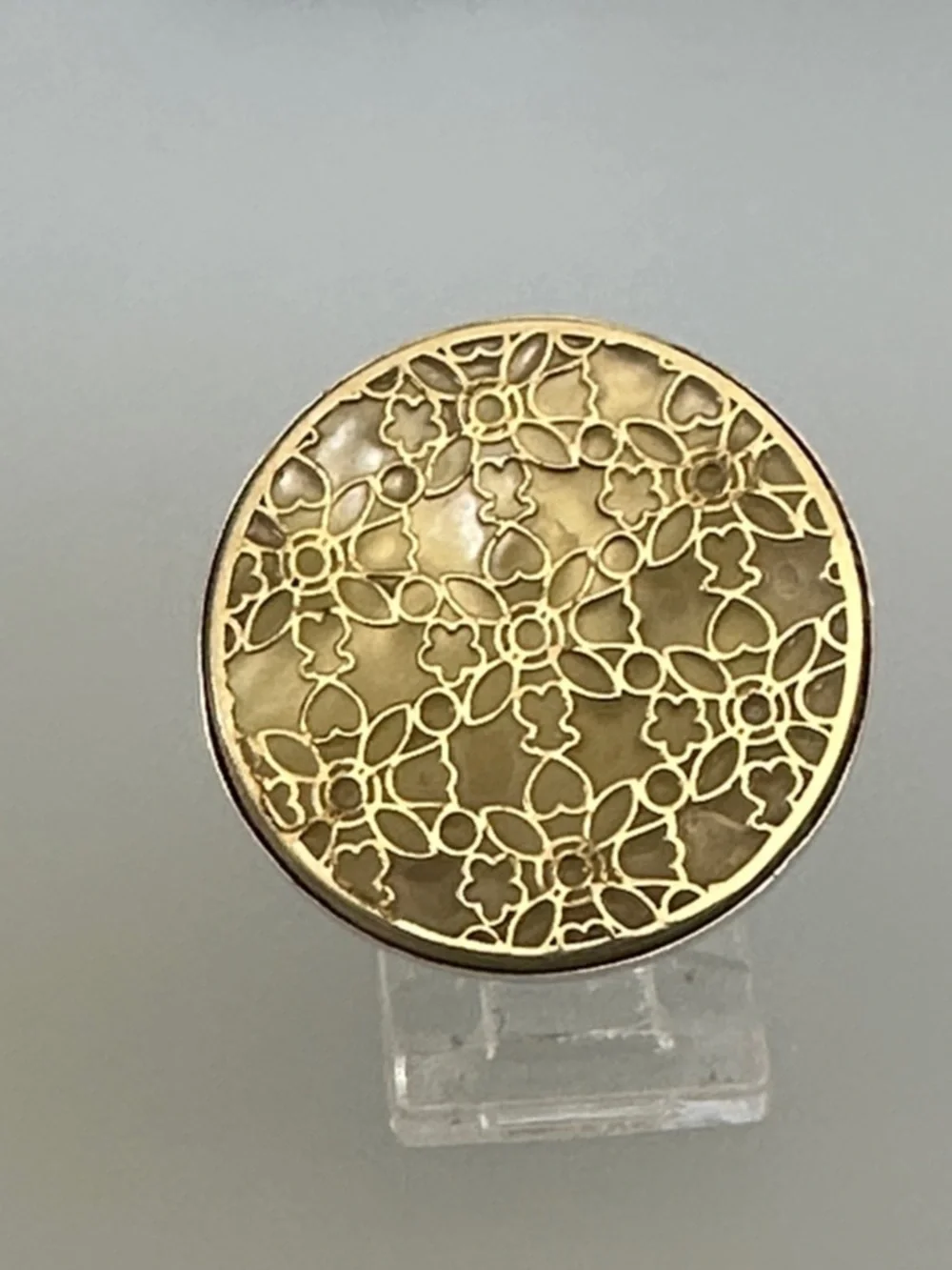Elegant 925 Sterling Silver Floral Resin Statement Ring